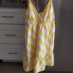 Yellow and White Striped Sundress